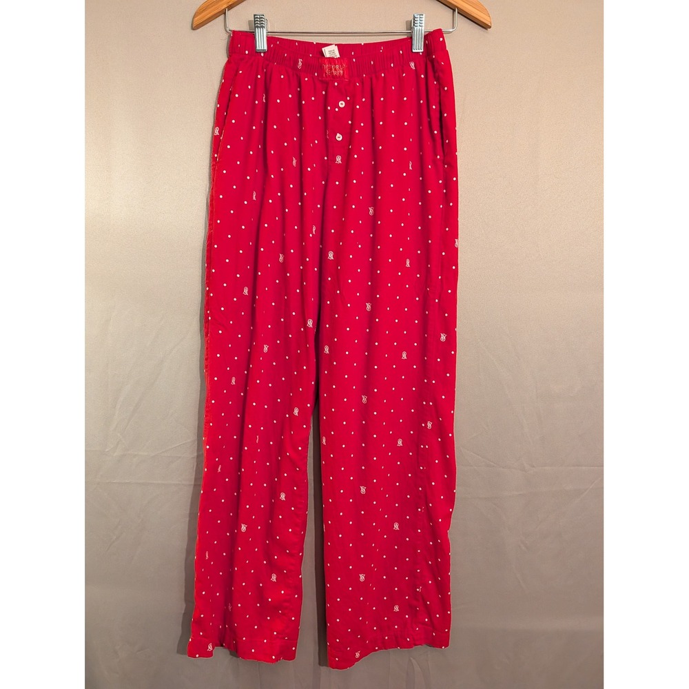 Victorias Secret Red Polka Dot Pajama Pants XS Cotton Modal Sleepwear 419566-SPB